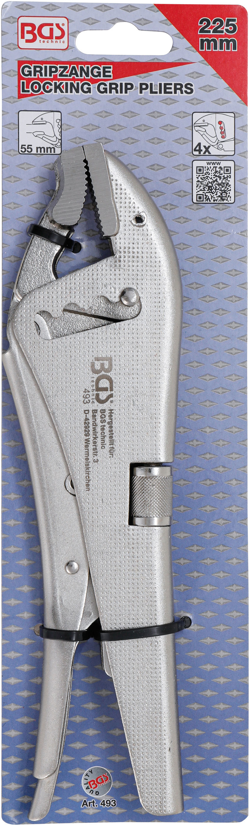 BGS Gripzange | 4-fache Schnelljustierung | 225 mm