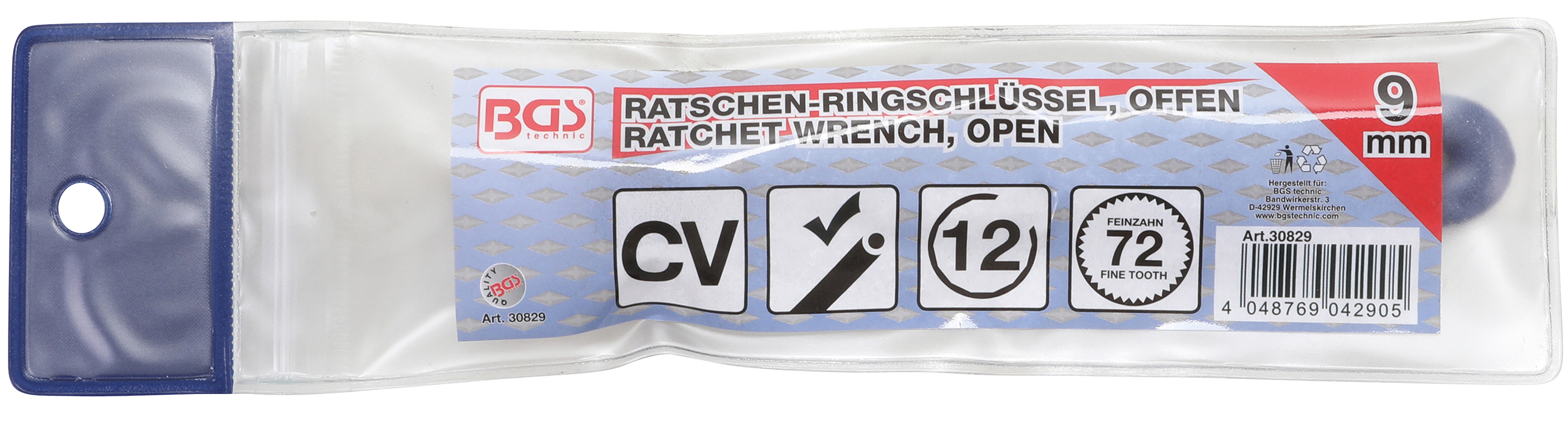 BGS Ratschen-Ringschlüssel, offen | SW 9 mm