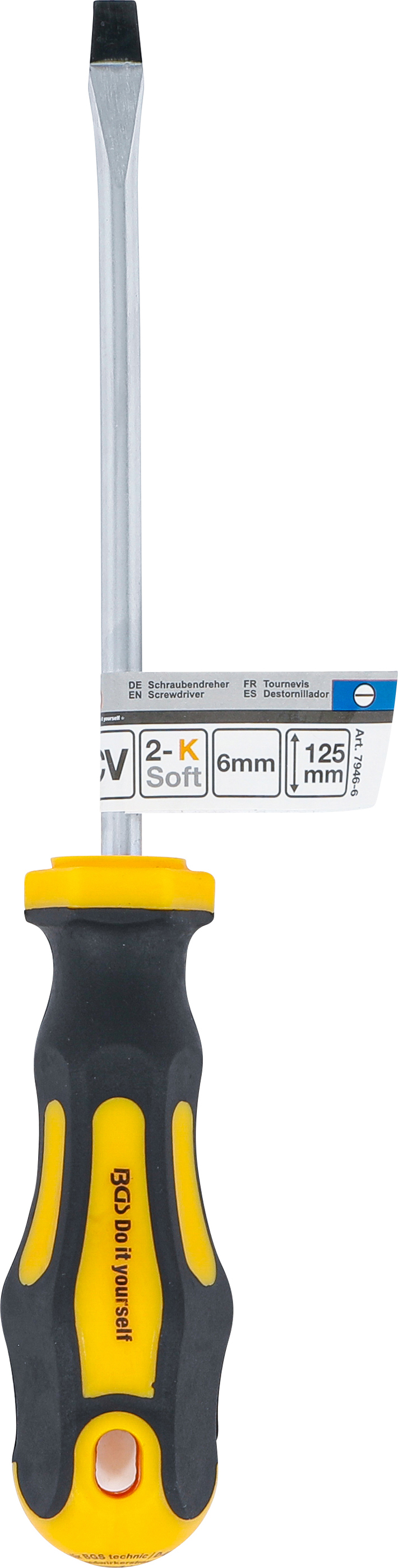 BGS Schraubendreher | Schlitz 6 mm | Klingenlänge 125 mm