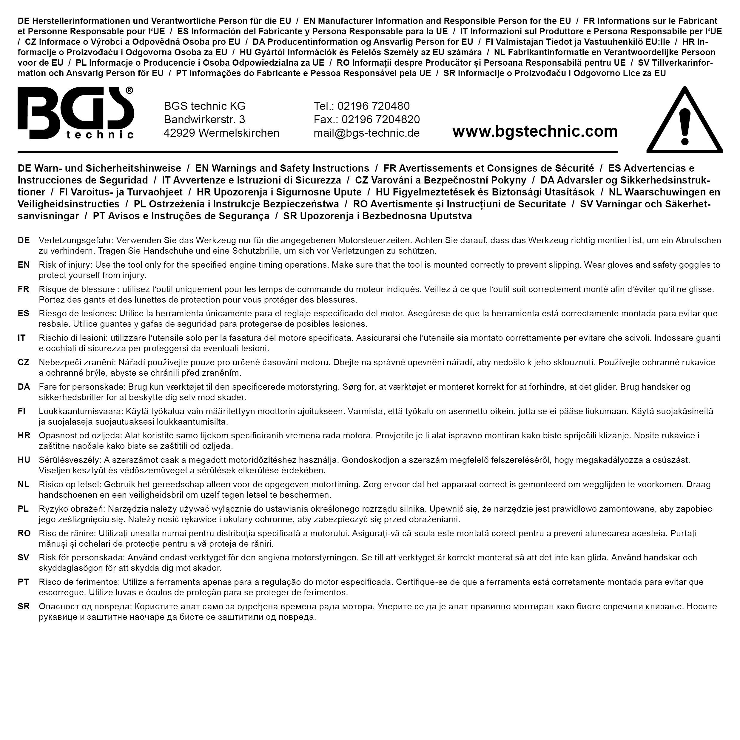 BGS Einstell-Werkzeug-Satz | für Dieselpumpen | 10-tlg.