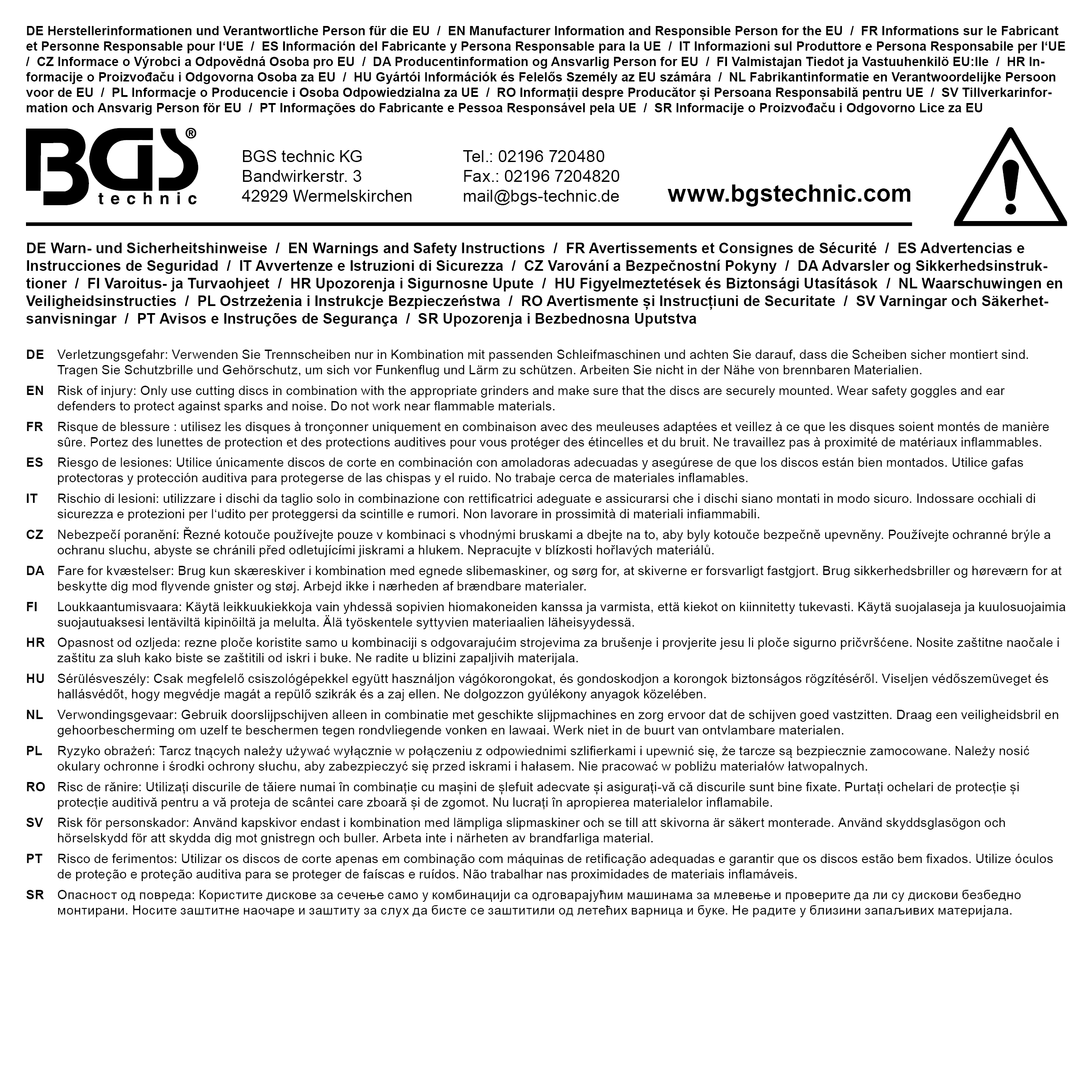 BGS Trennscheiben für Edelstahl | Ø 115 x 1,0 x 22,2 mm | 5-tlg.