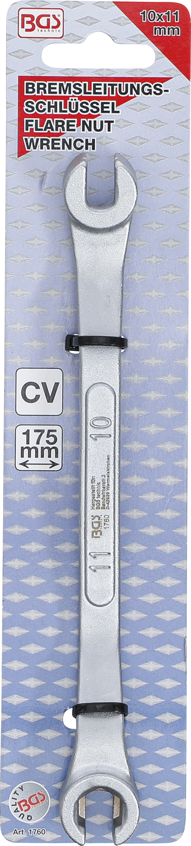 BGS Spezial-Bremsleitungsschlüssel | 175 mm | SW 10 x 11 mm