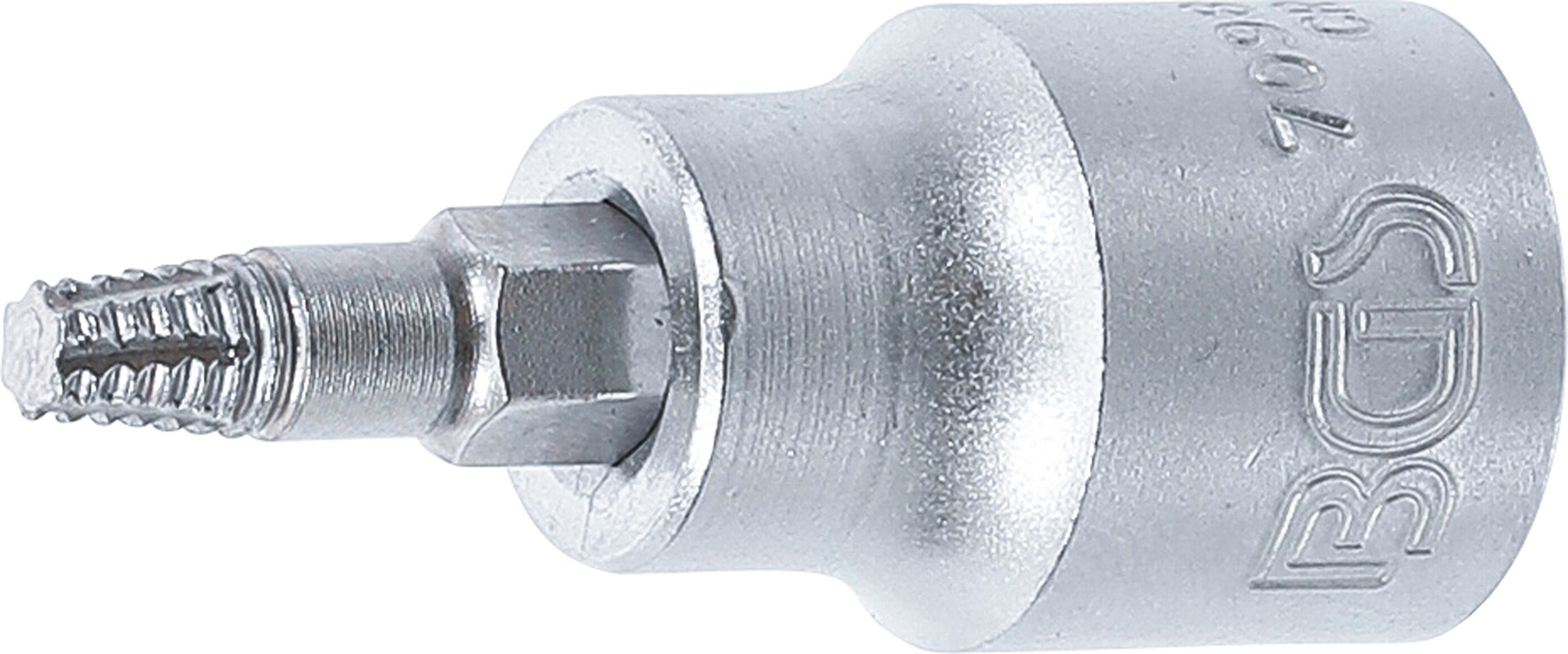 BGS Schraubenausdreher-Bit-Einsatz | Antrieb Innenvierkant 10 mm (3/8") | für defektes T-Profil (für Torx) T25