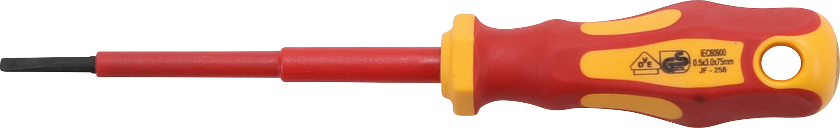 BGS VDE-Schraubendreher | Schlitz 3 mm | Klingenlänge 75 mm