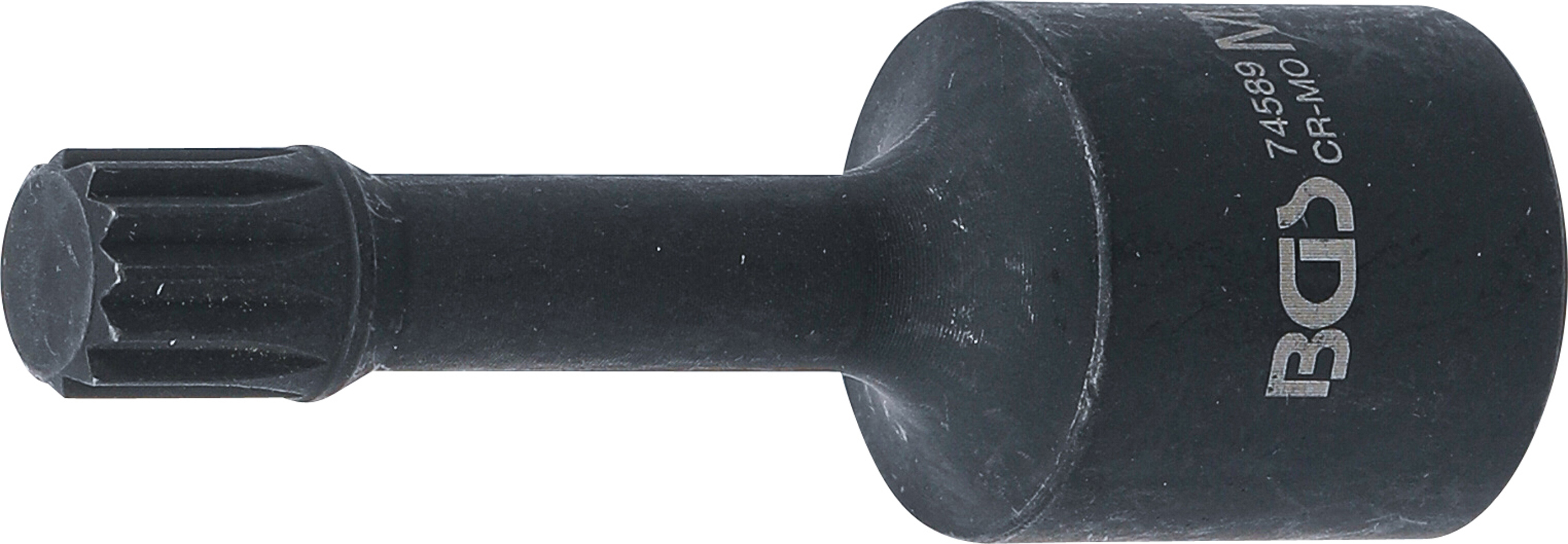 BGS Kraft-Spezial-Bit-Einsatz | Länge 72 mm | Antrieb Innenvierkant 12,5 mm (1/2") | Innenvielzahn (für XZN) M12 | für VAG