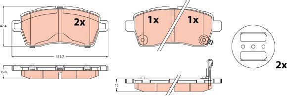 Bremsbelagsatz, Scheibenbremse