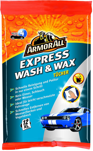 Armor All Express Wash & Wax Tücher XL Autoreinigung 12 Stück - Bild 1 von 1